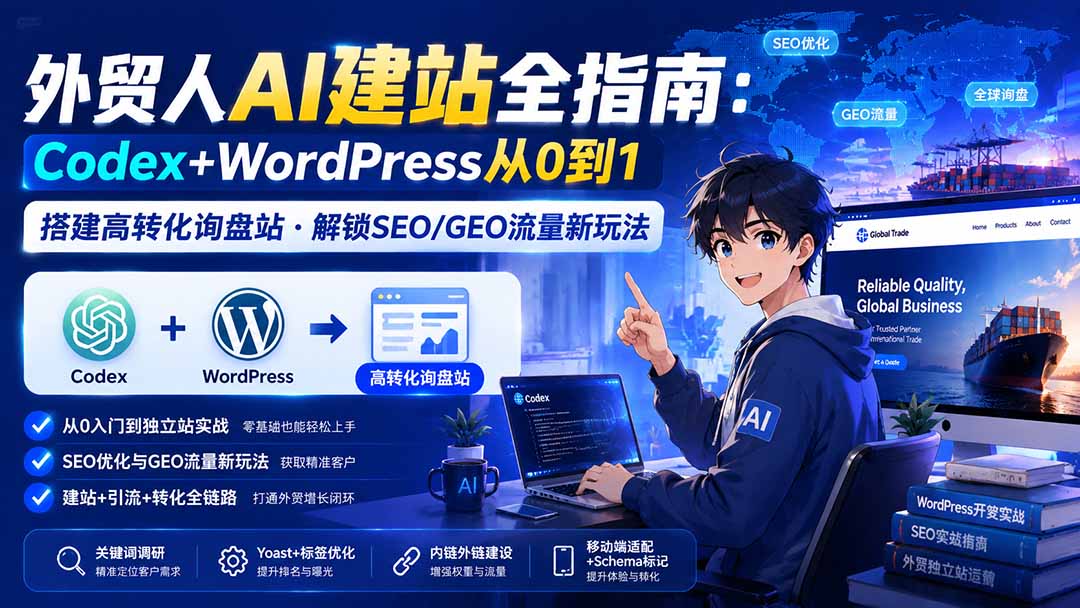 外贸人AI建站全指南：Codex+WordPress从0到1·搭建高转化询盘站·解锁SEO/GEO流量新玩法-更新-鑫梵淘