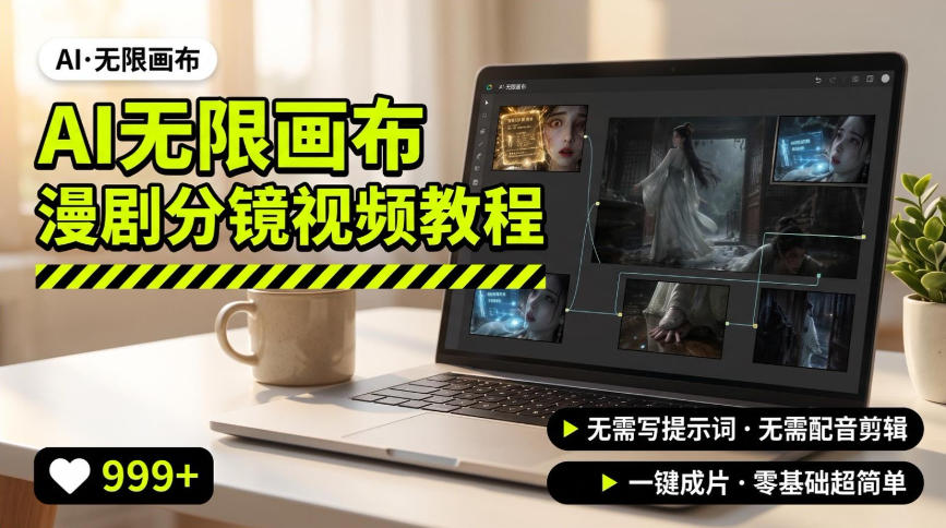 AI无限画布制作爆款漫剧分镜视频搭建教程，无需写脚本，无需制作音频，一键制作超简单-鑫梵淘