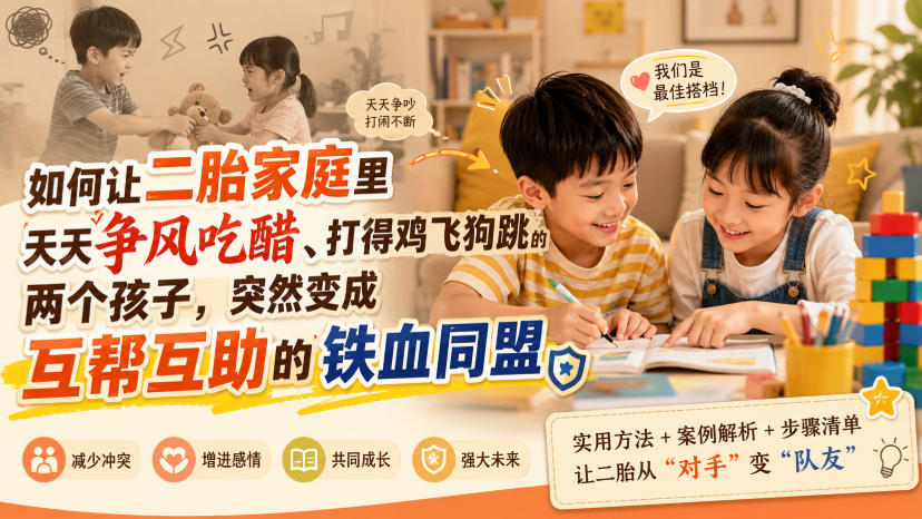 付费文章：如何让二胎家庭里天天争风吃醋、打得鸡飞狗跳的两个孩子，突然变成互帮互助的铁血同盟？-鑫梵淘