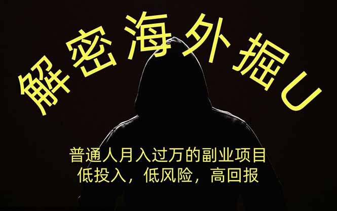 解密海外掘U，普通人月入过万的副业项目，低投入、低风险高回报，没有之一-鑫梵淘