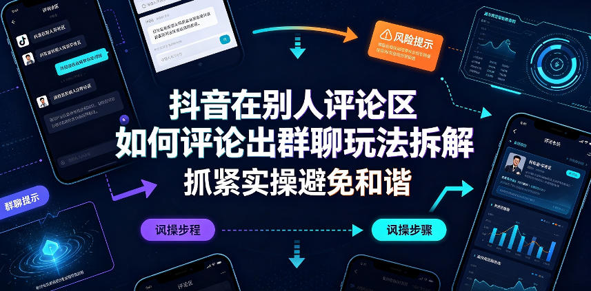 抖音在别人评论区如何评论出群聊玩法拆解，抓紧实操避免和谐-鑫梵淘