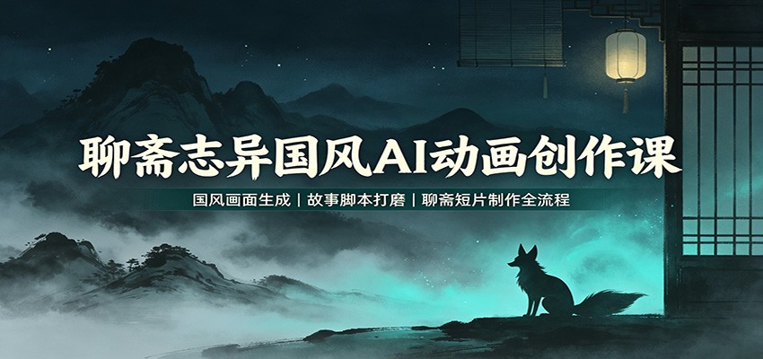 聊斋志异国风AI动画创作课：国风画面生成，故事脚本打磨，聊斋短片制作全流程-鑫梵淘
