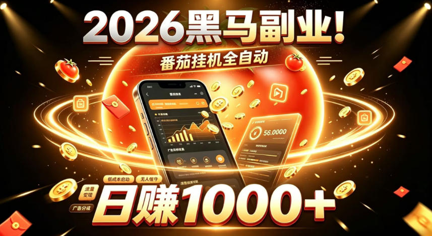 2026黑马副业！番茄挂G全自动日入1000+，操作最简单、门槛最低的线上轻资产项目【揭秘】-鑫梵淘