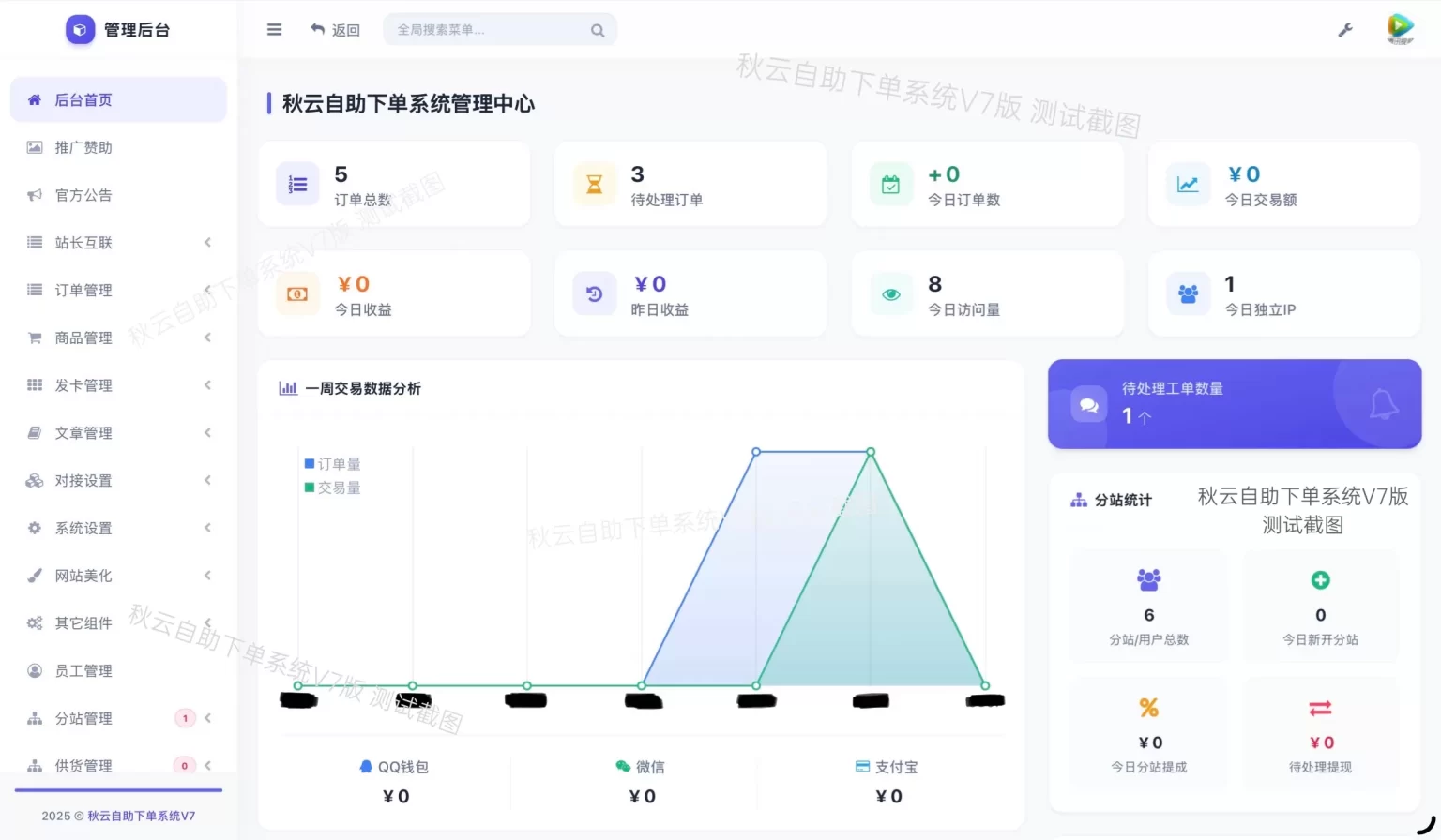 彩虹云商城二开重构美化版源码 秋云自助下单系统V7版-鑫梵淘