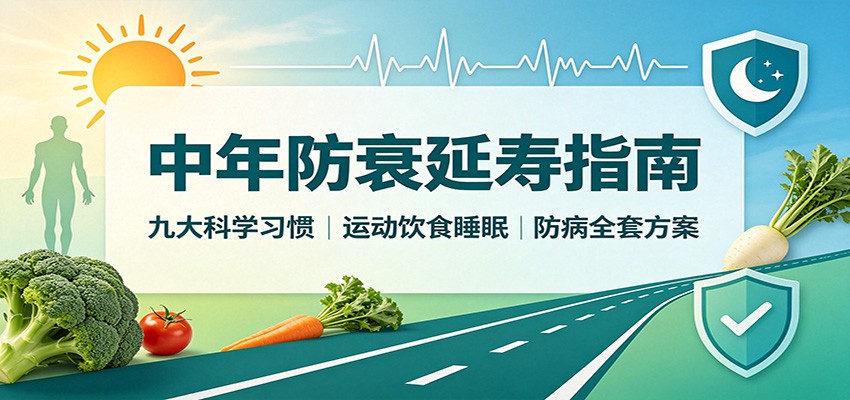 中年防衰延寿指南：九大科学习惯，运动饮食睡眠防病全套方案-鑫梵淘