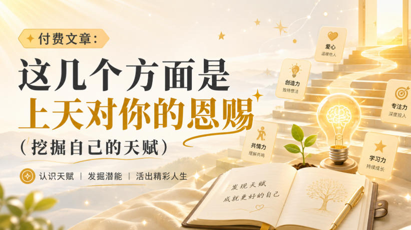 付费文章：这几个方面是上天对你的恩赐(挖掘自己的天赋)-鑫梵淘