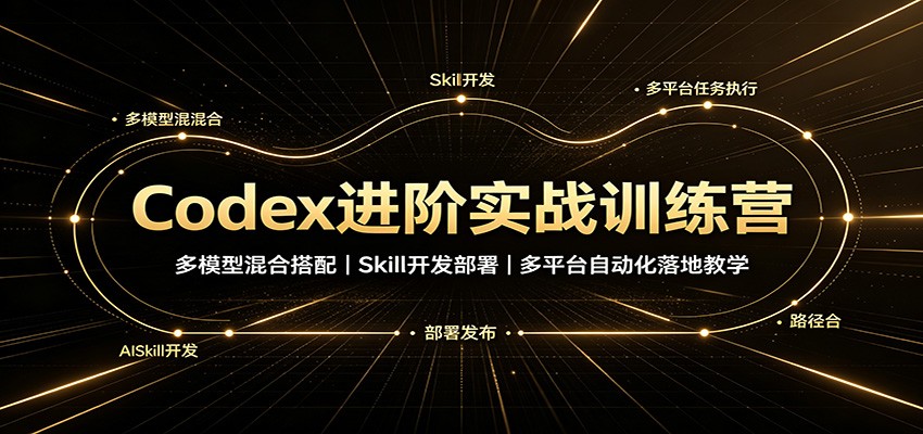 Codex进阶实战训练营：多模型混合搭配，Skill开发部署，多平台自动化落地教学-鑫梵淘