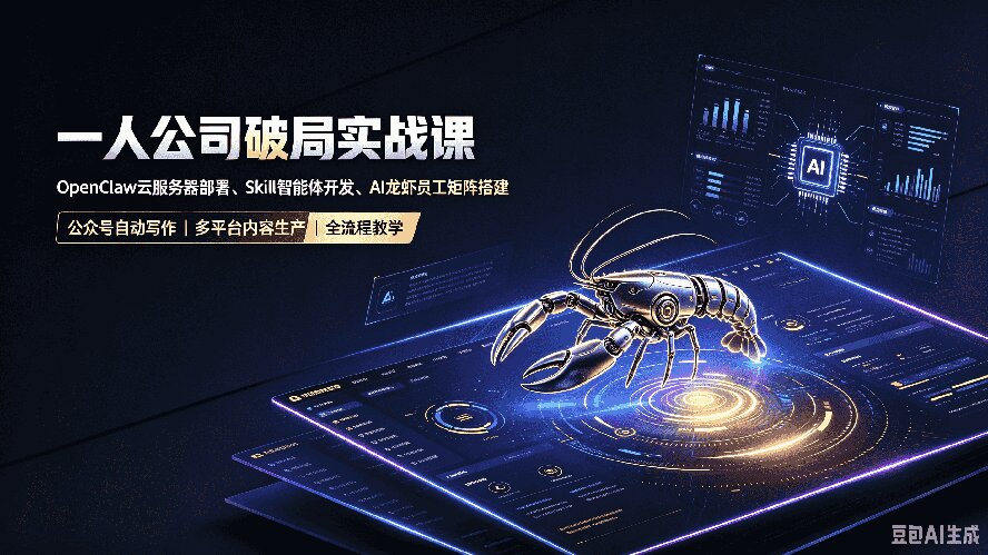 一人公司破局实战课｜OpenClaw云服务器部署、Skill智能体开发、AI龙虾员工矩阵搭建，公众号自动写作与多平台内容...-鑫梵淘