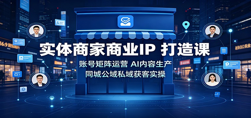 实体商家商业IP打造课：账号矩阵运营，AI内容生产，同城公域私域获客实操-鑫梵淘