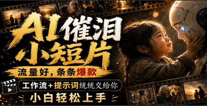 AI催泪小短片，流量好，条条爆款，工作流+提示词统统交给你，小白轻松上手-鑫梵淘