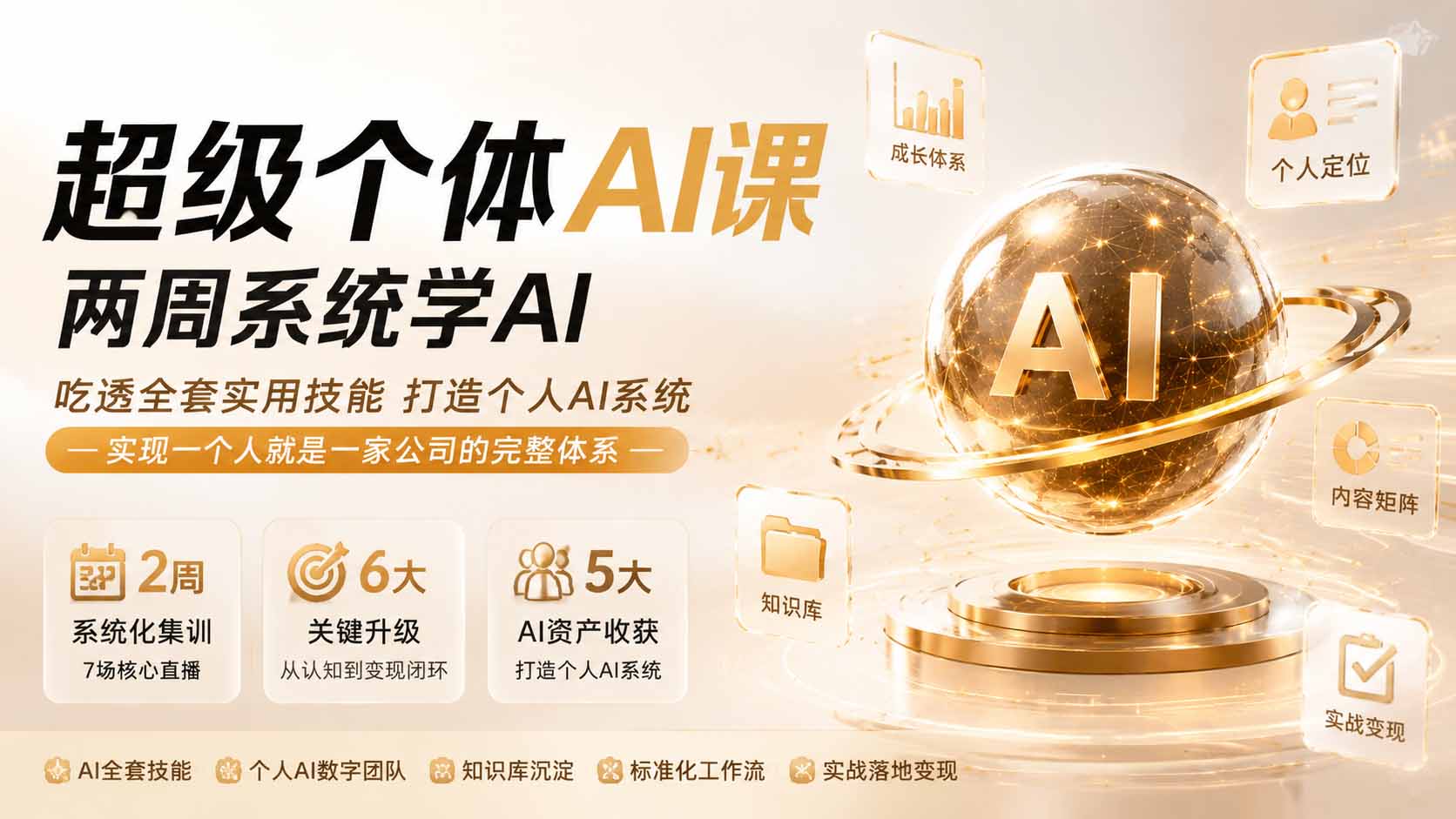 超级个体AI课 两周系统学AI；吃透全套实用技能打造个人AI系统，实现一个人就是一家公司的完整体系(更新0823-鑫梵淘