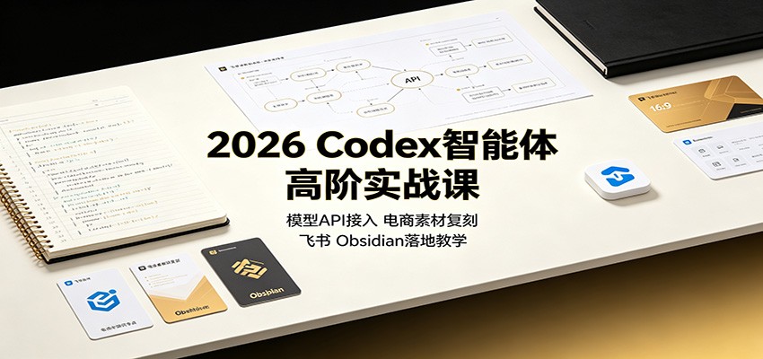 2026 Codex智能体高阶实战课：模型API接入，电商素材复刻，飞书Obsidian落地教学-鑫梵淘