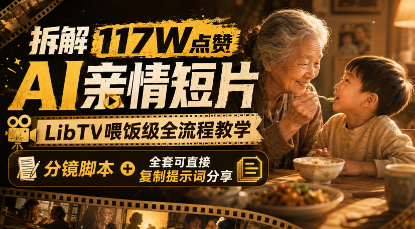拆解117W点赞AI亲情短片，LibTV喂饭级全流程教学，分镜脚本+全套可直接复制提示词分享-鑫梵淘