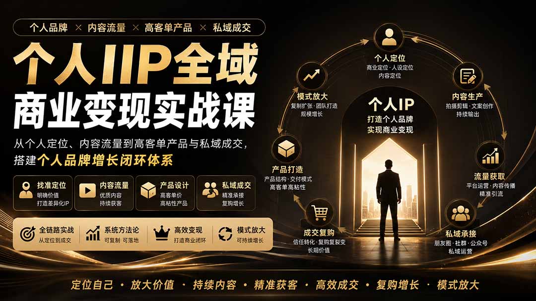 个人IP全域商业变现实战课 (无水印-鑫梵淘