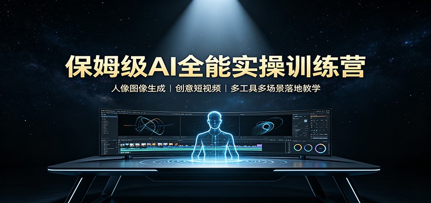 保姆级AI全能实操训练营：人像图像生成，创意短视频，多工具多场景落地教学-鑫梵淘