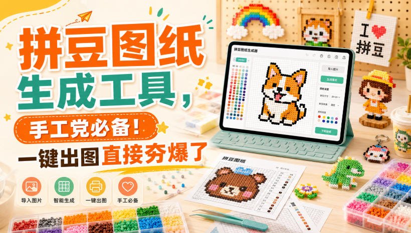 拼豆图纸生成工具，手工党必备！一键出图直接夯爆了-鑫梵淘