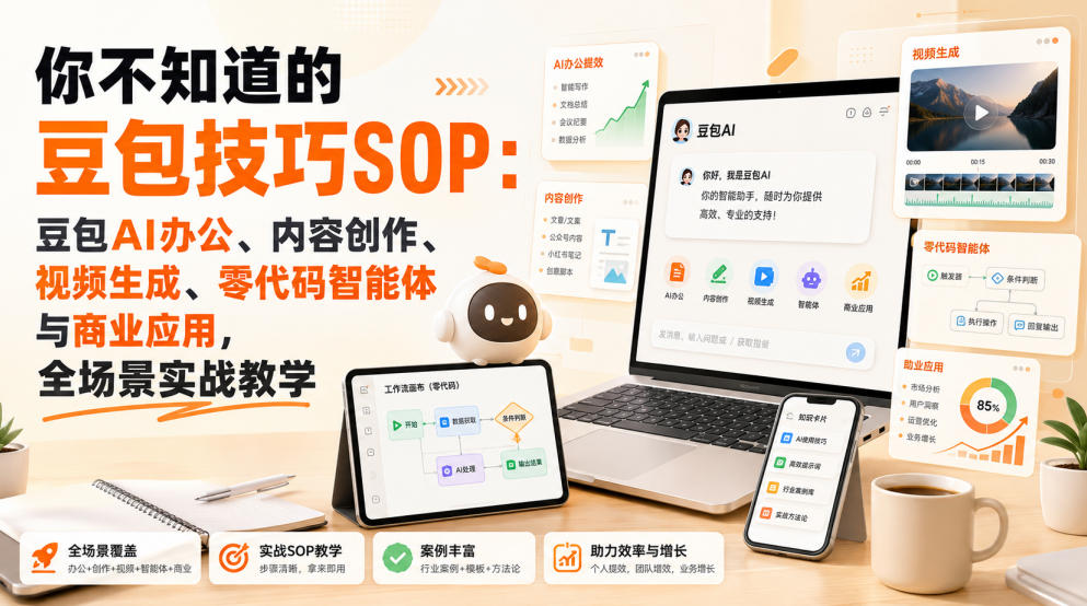 你不知道的豆包技巧SOP：豆包AI办公、内容创作、视频生成、零代码智能体与商业应用，全场景实战教学-鑫梵淘