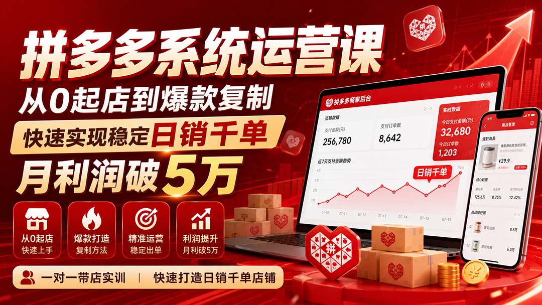 拼多多系统运营课(更新8月-鑫梵淘