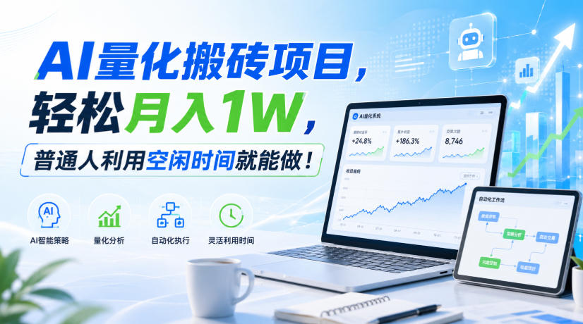 AI量化搬砖项目，轻松月入1W，普通人利用空闲时间就能做！【揭秘】-鑫梵淘
