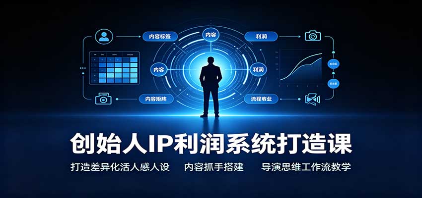 创始人IP利润系统打造课：打造差异化活人感人设，内容抓手搭建，导演思维工作流教学-鑫梵淘