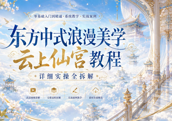 东方中式浪漫美学云上仙宫教程，详细实操全拆解-鑫梵淘