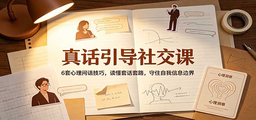 真话引导社交课：6套心理问话技巧，读懂套话套路，守住自我信息边界-鑫梵淘