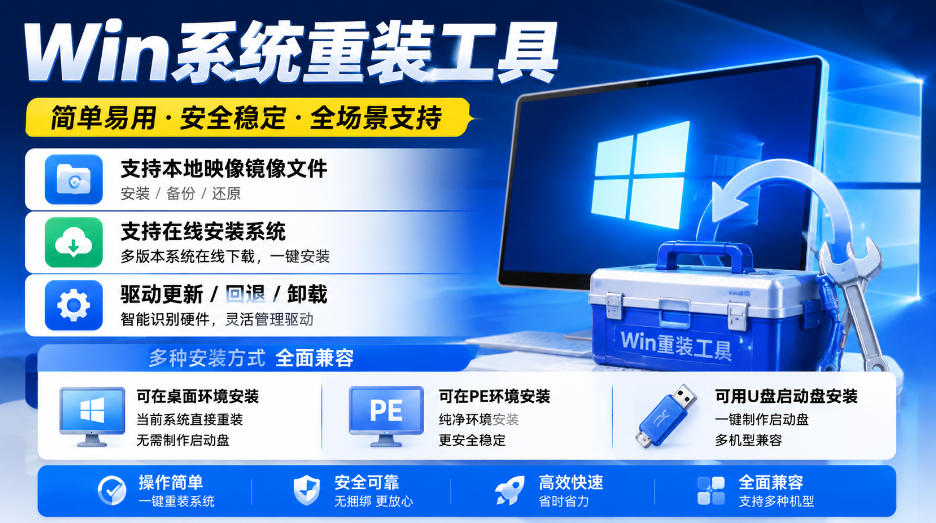Win系统重装工具，支持本地映像镜像文件安装备份，简单易用-安全稳定-全场景支持-鑫梵淘