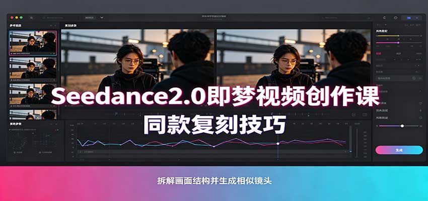 Seedance2.0即梦视频创作课：剧本式视频制作，同款复刻技巧，多行业案例落地教学-鑫梵淘