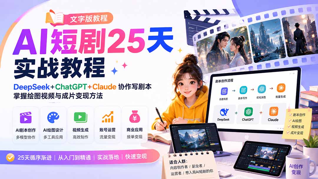 AI短剧25天实战教程(文字版教程-鑫梵淘