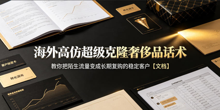 海外高仿超级克隆奢侈品话术，教你把陌生流量变成长期复购的稳定客户【文档】-鑫梵淘