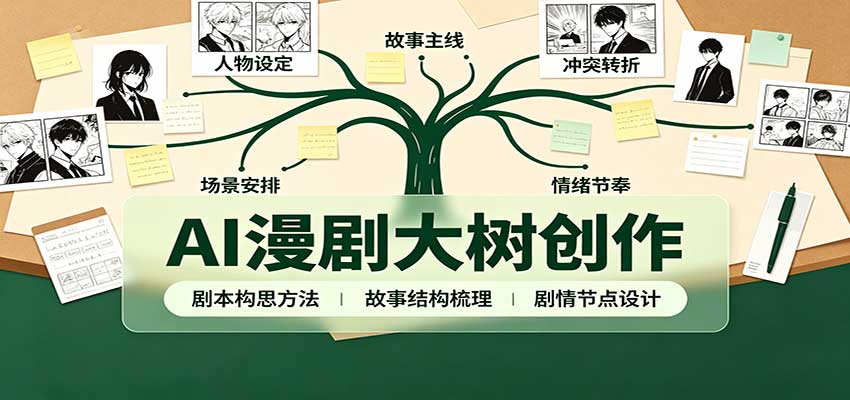 AI漫剧大树创作：剧本构思课程讲解，软件插件配置，配套工具资料完整梳理-鑫梵淘
