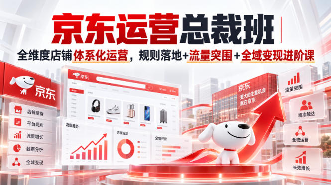 京东运营总裁班｜全维度店铺体系化运营，规则落地+流量突围+全域变现进阶课-鑫梵淘