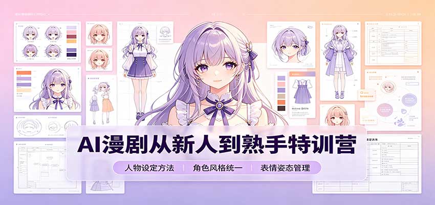 AI漫剧从新人到熟手特训营：剧本分镜创作，提示词模板，人物设定与工具资源-鑫梵淘