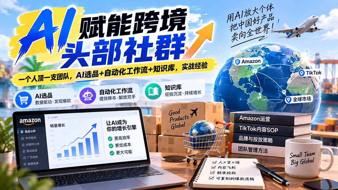 AI赋能跨境头部社群-更新9月：一个人顶一支团队，AI选品+自动化工作流+知识库，实战经验-鑫梵淘