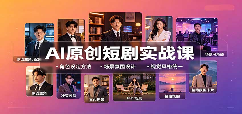 AI原创短剧实战课：从零搭建短剧创作全流程，批量产出可上线剧本-鑫梵淘