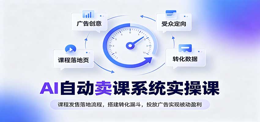 AI自动卖课系统实操课：课程发售落地流程，搭建转化漏斗，投放广告实现被动盈利-鑫梵淘