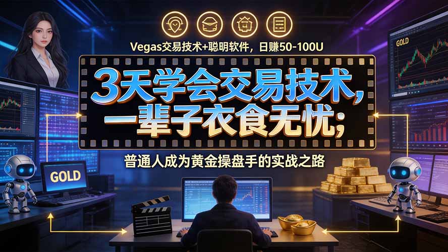 3天学会做交易，普通人快速成为操盘手” Vegas交易系统+聪明软件 ， 日赚50-1000U， 长期稳定，小白轻松上手-鑫梵淘