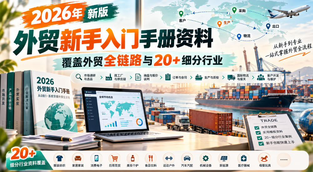 2026年新版外贸新手入门手册资料，覆盖外贸全链路与20+细分行业-鑫梵淘