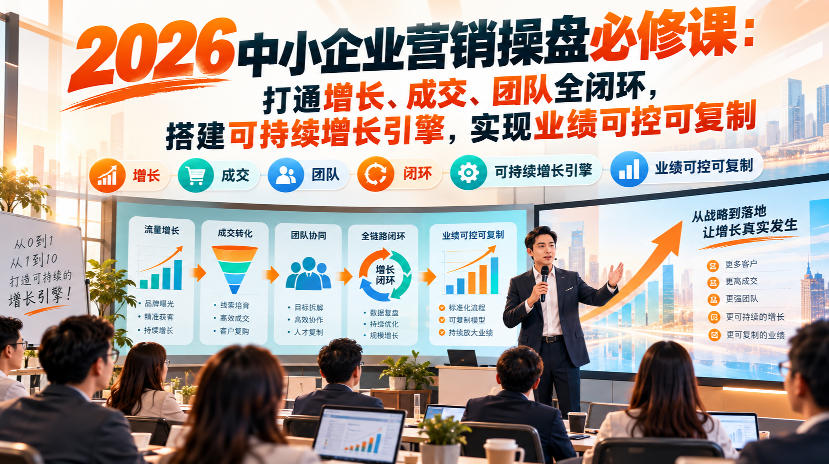 2026中小企业营销操盘必修课：打通增长、成交、团队全闭环，搭建可持续增长引擎，实现业绩可控可复制-鑫梵淘