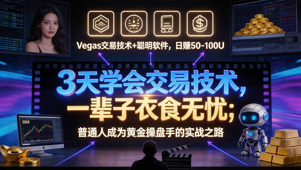 “顺势而为交易系统”3天学会交易技术，聪明软件辅助，小白也能看懂趋势交易，日入30-100U,长期稳定-鑫梵淘