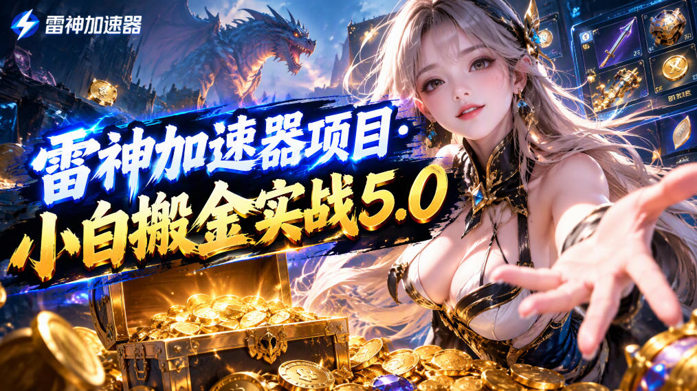 雷神加速器项目·小白搬金实战5.0，抖音W播100-150r，小白入局一天也能几十r-鑫梵淘
