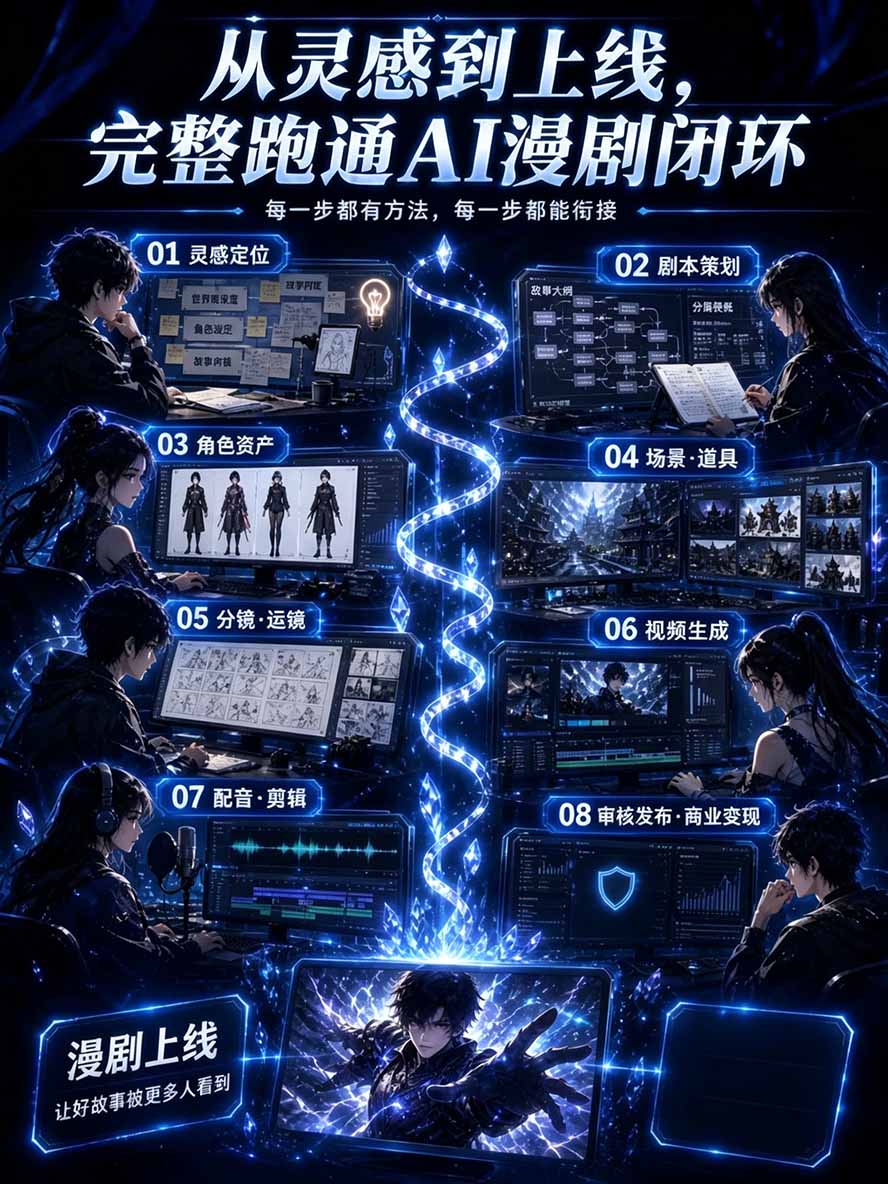 图片[2]-【无水印】2026AI漫剧创作与商业变现掘金营：打通选题→AI编剧→角色场景→自动分镜→视频生成→剪辑发布→运营变现-鑫梵淘