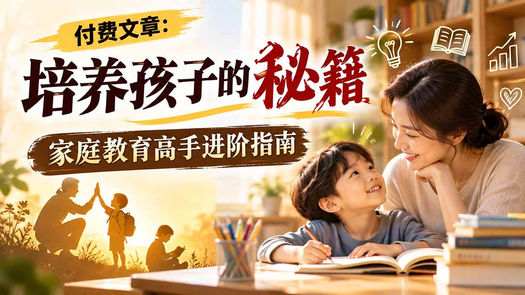 付费文章：培养孩子的秘籍，家庭教育高手进阶指南-鑫梵淘
