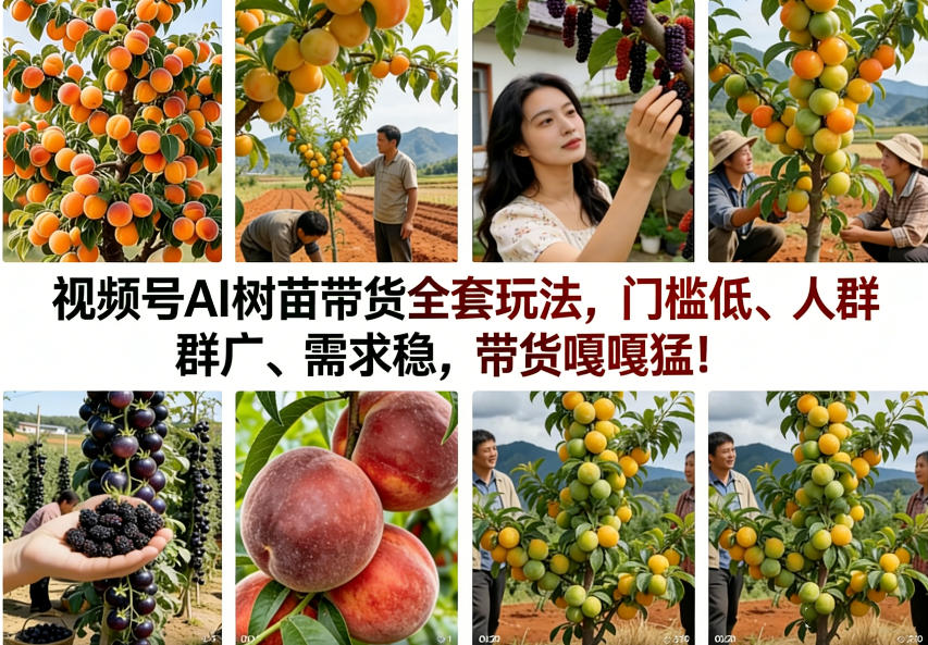 视频号AI树苗带货全套玩法，门槛低、人群广、需求稳，带货嘎嘎猛！(更新1014)-鑫梵淘