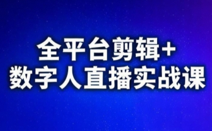 视频号、快手、抖音全平台剪辑+数字人直播实战课(更新)​-鑫梵淘
