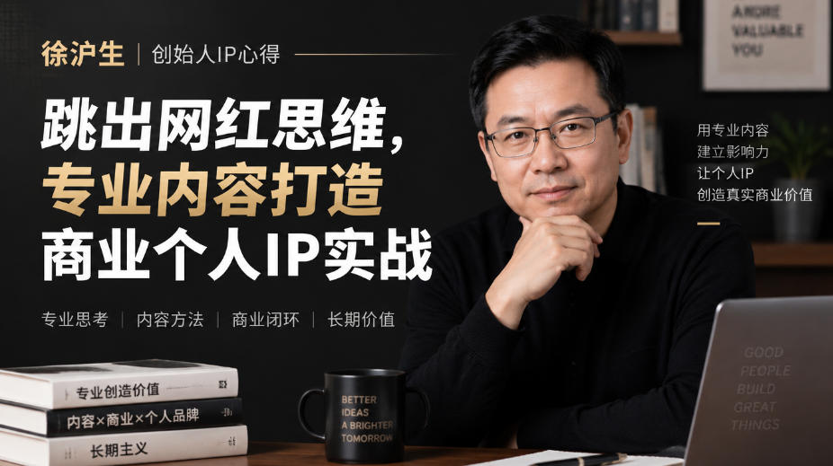 徐沪生创始人IP心得｜跳出网红思维，专业内容打造商业个人IP实战【文档】-鑫梵淘