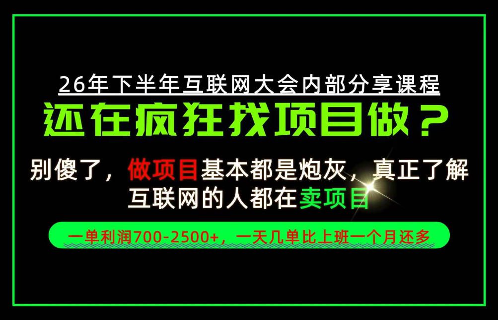 请不要再疯狂的找项目了！卖项目一单700-2.5k+不香吗？当天上手，当天变现！【揭秘】-鑫梵淘