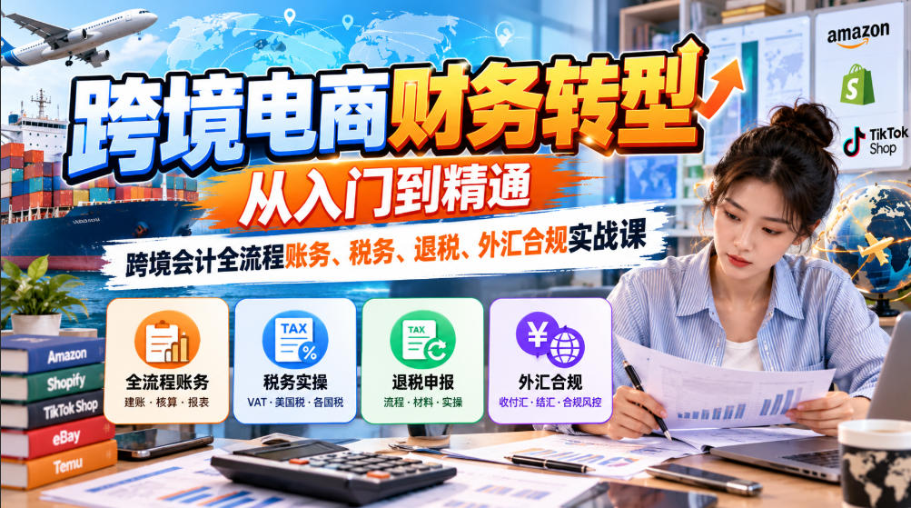 跨境电商财务转型：从入门到精通｜跨境会计全流程账务、税务、退税、外汇合规实战课-鑫梵淘