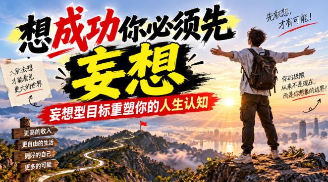 付费文章：想成功你必须先妄想，妄想型目标重塑你的人生认知-鑫梵淘