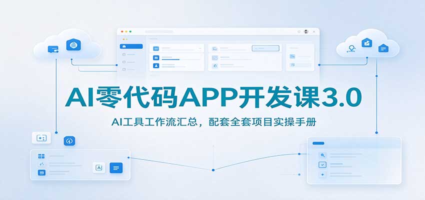 AI零代码APP开发课3.0：AI工具工作流汇总，配套全套项目实操手册-鑫梵淘